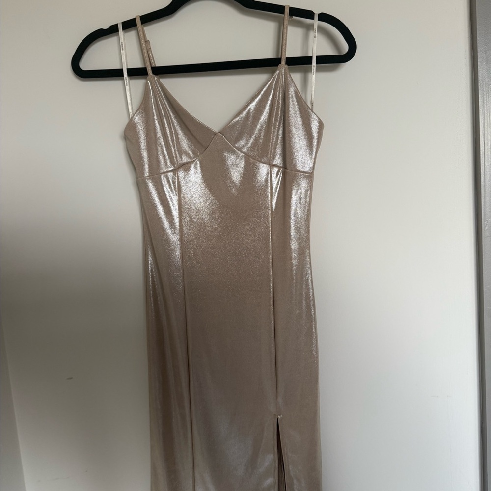 Forever 21 Shiny Gold Strapless Dress